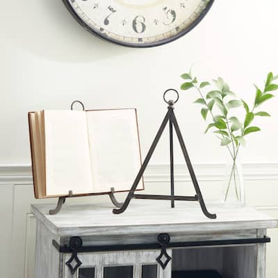 Bronze Metal Display Easel with Foldable Stand (Set of 2) - 9 x 8 x 15