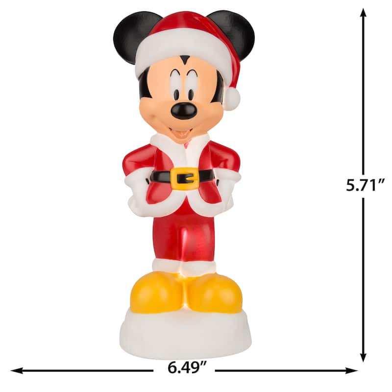 Lighted Blow Mold Decor-Mickey Mouse as Santa-14"-Disney