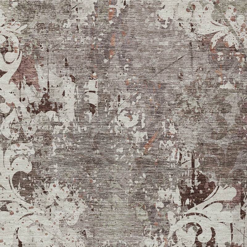 HomeRoots Damask Transitional Rectangle Outdoor Rug