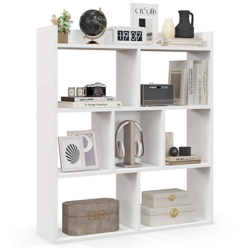 Costway 1/2 PCS 7-cube Bookcase Open Storage Shelf with Anti-tipping - See Details - White-1 PCS