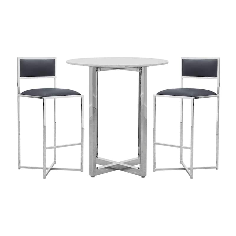 Amalfi 32" Marble Round Bar Table