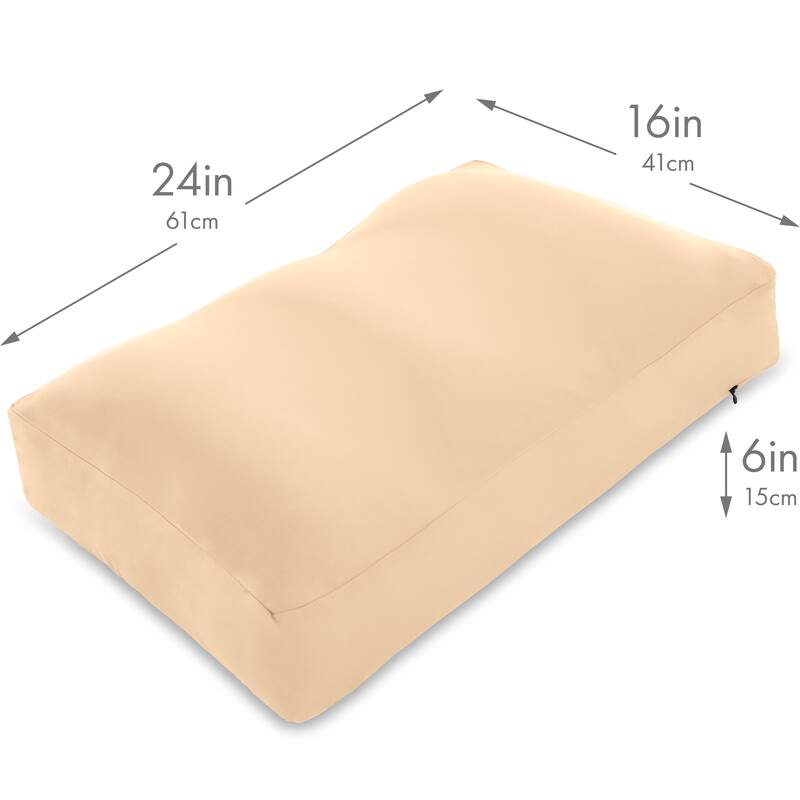 Premium Microbead Pillow, Anti-Aging, Silk like Cover, Barely Beige