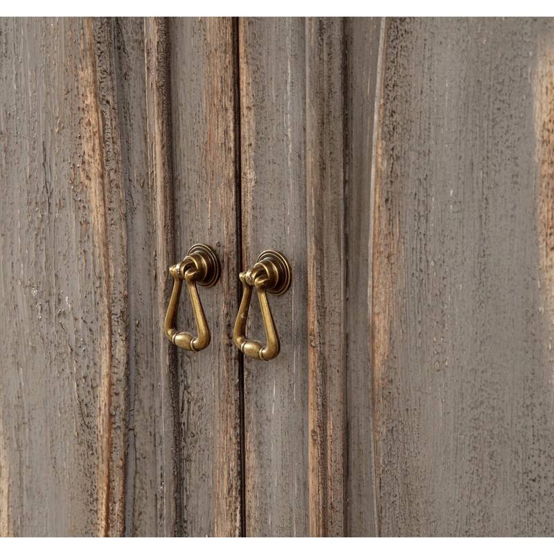 Cassidy Distressed 4 Door Credenza Grey Brown