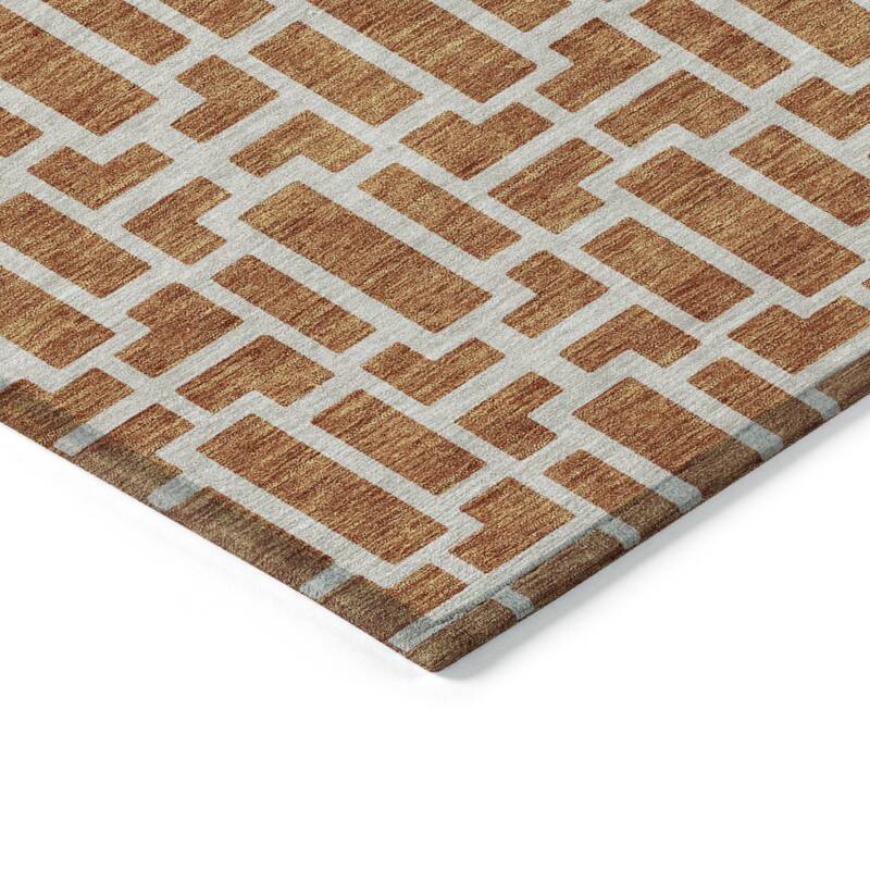 HomeRoots Geometric Transitional Rectangle Outdoor Rug