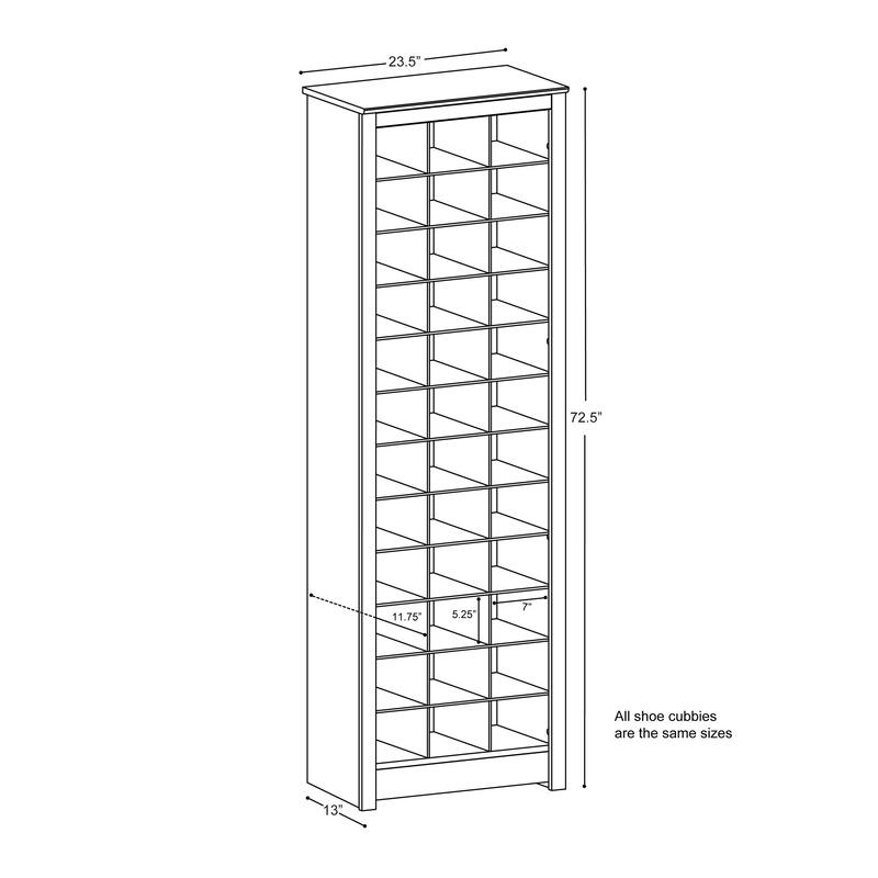 Prepac Everett Espresso Laminate Space-saving Shoe Storage Cabinet