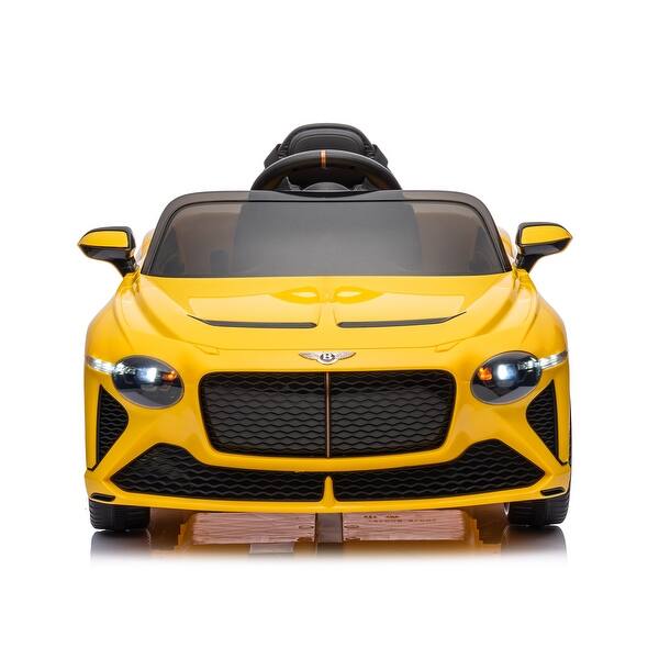 slide 2 of 13, 12V Bentley Bacalar Ride-On Car for Kids with Music, LED Lights, Safety Features Yellow
