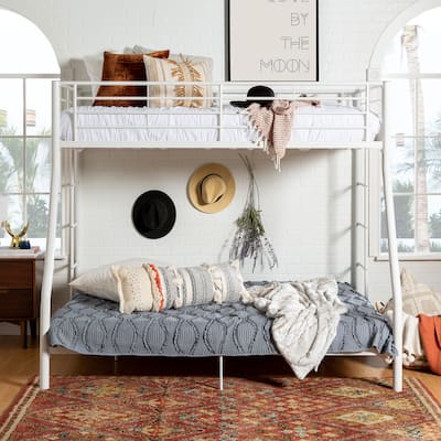 Middlebrook Abner Metal Twin over Full Size Bunk Bed - White