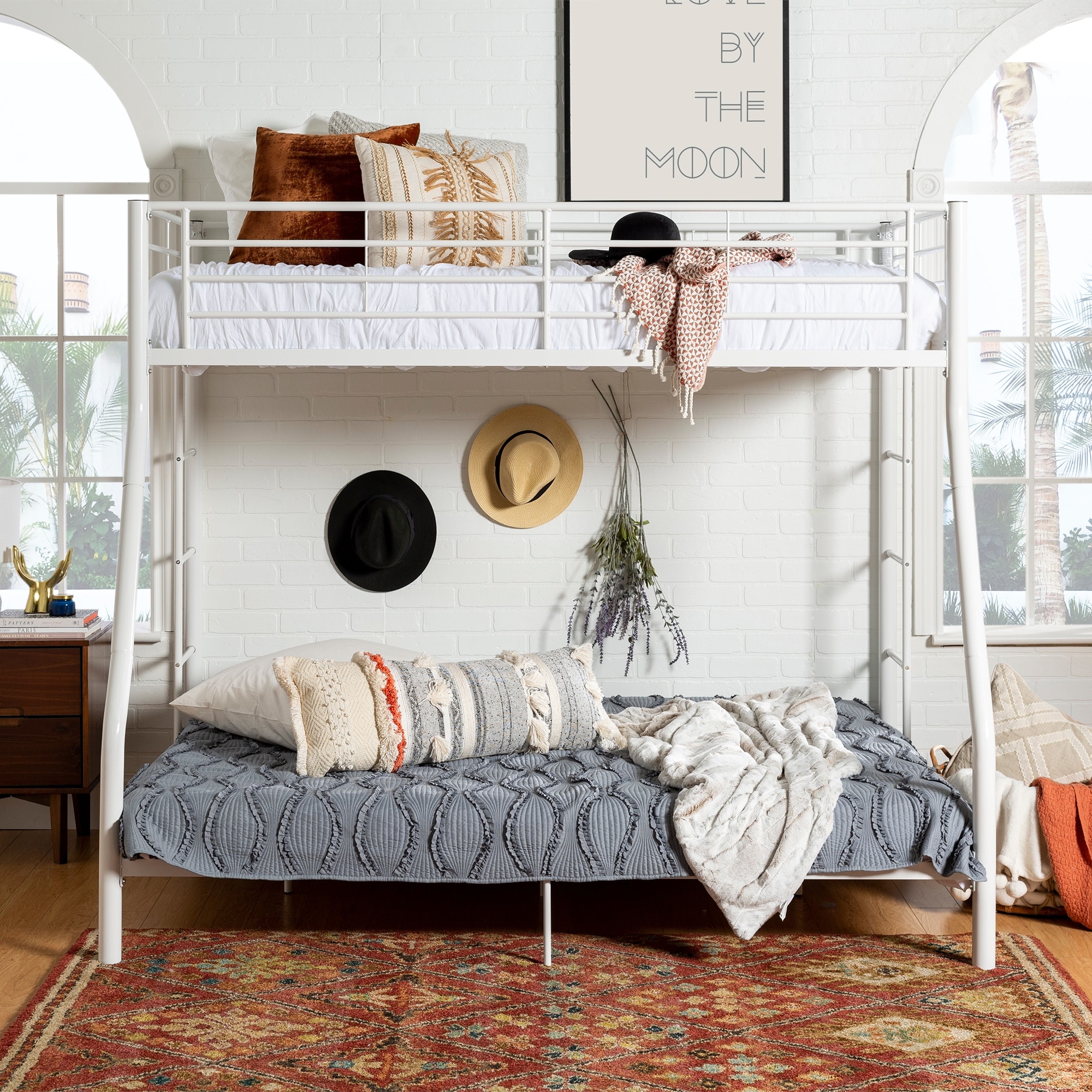 Taylor & olive abner black store metal full size loft bed