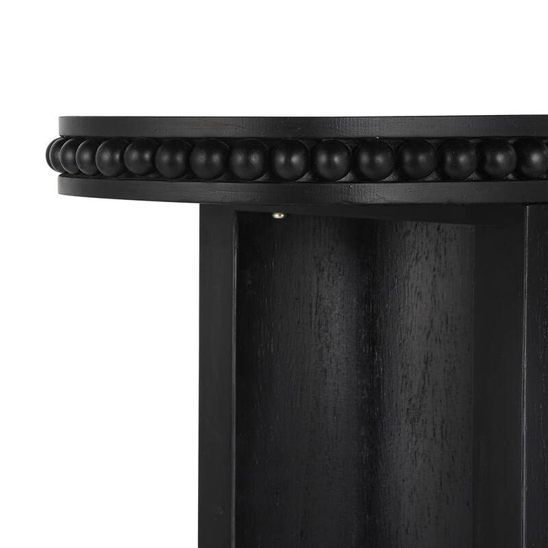 Vintage Console Table with Beaded Trim and Reversible Curved Legs
