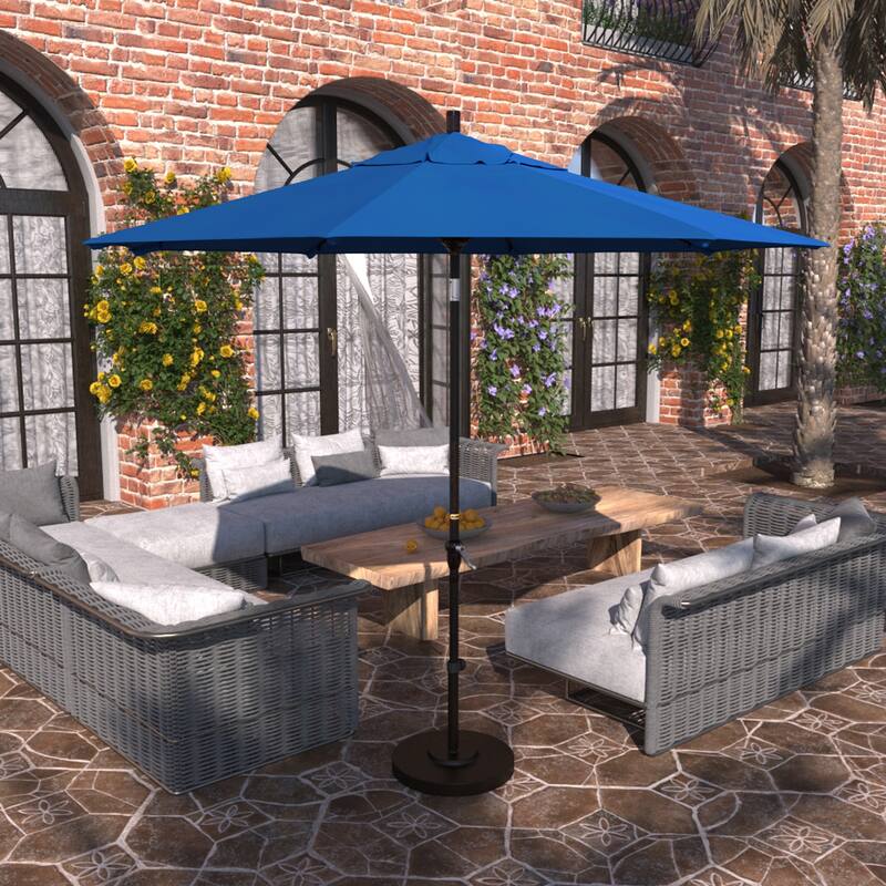 California Umbrella 9' Rd Alum Crank Open Auto Tlit Patio Umbrella - Pacific Blue