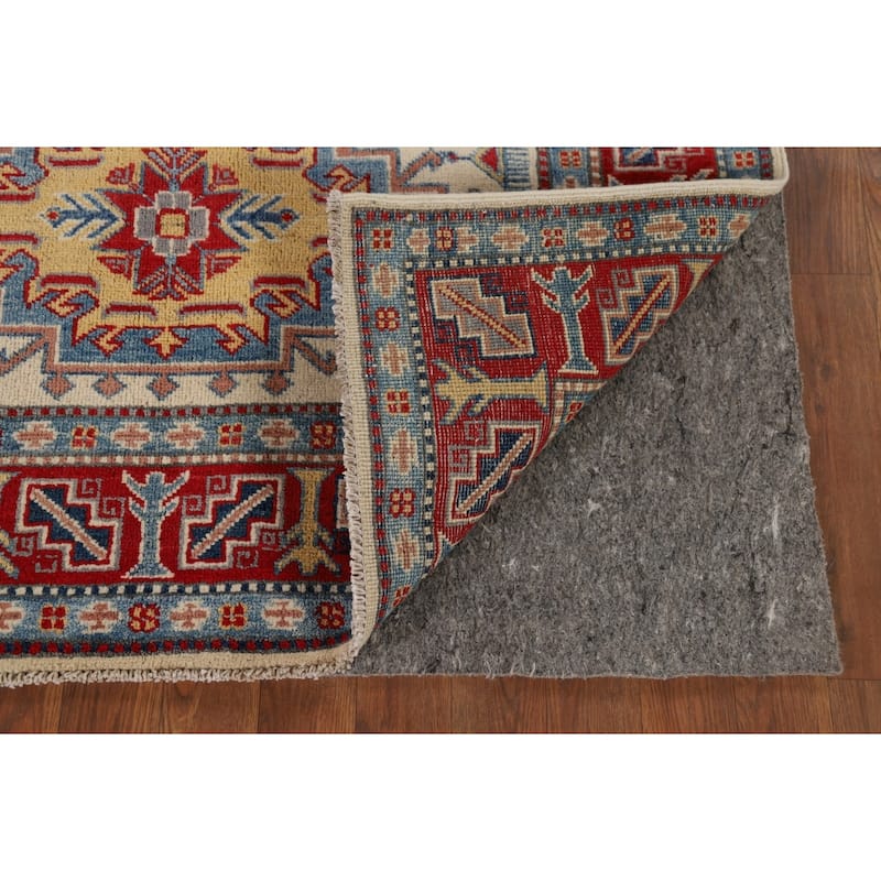 Beige / Ivory Kazak Accent Rug Hand-Knotted Wool Carpet - 4'1" x 5'10"