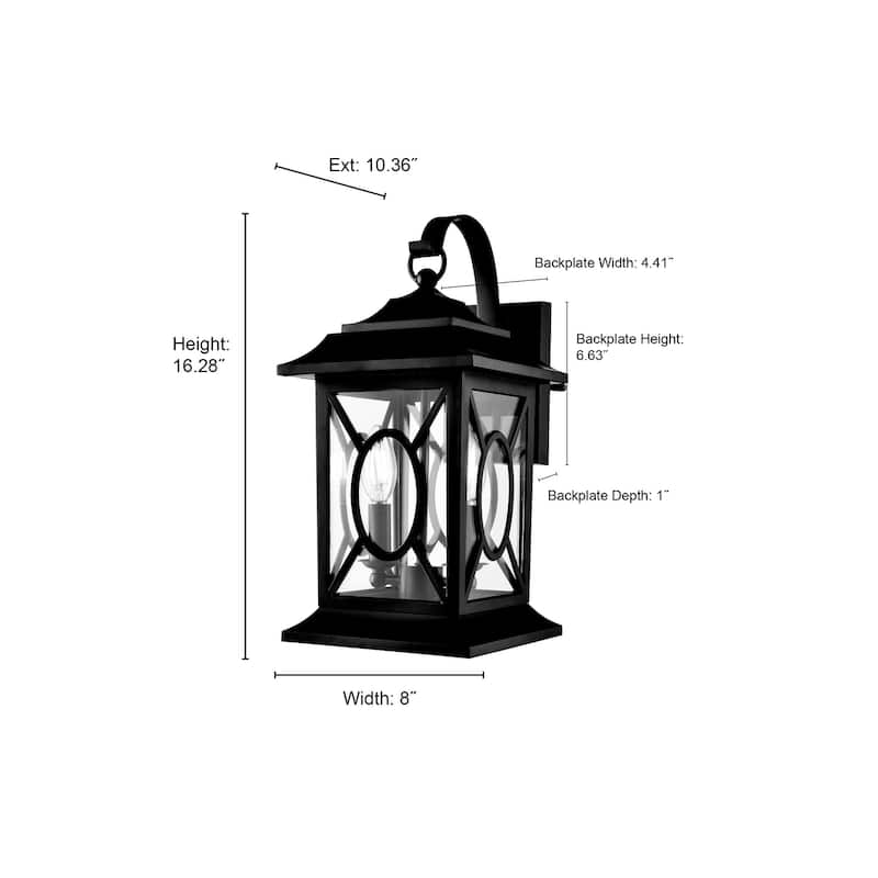 Allbert Outdoor Wall Sconce Powder Coated Black - Powder Coated Black