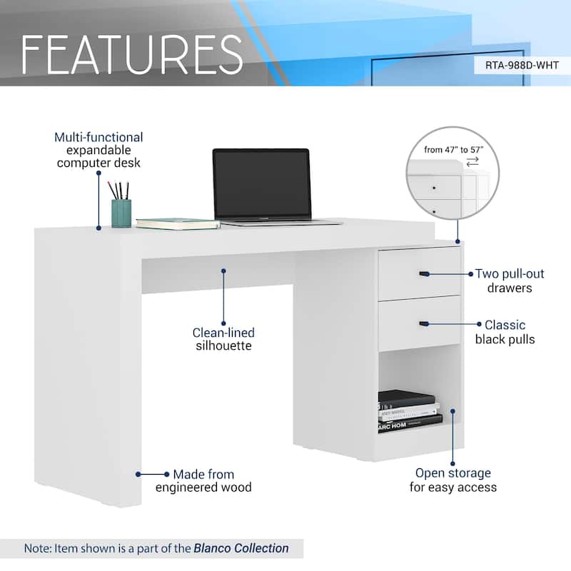 Expandable Home Office Desk for Office Room,Living Room