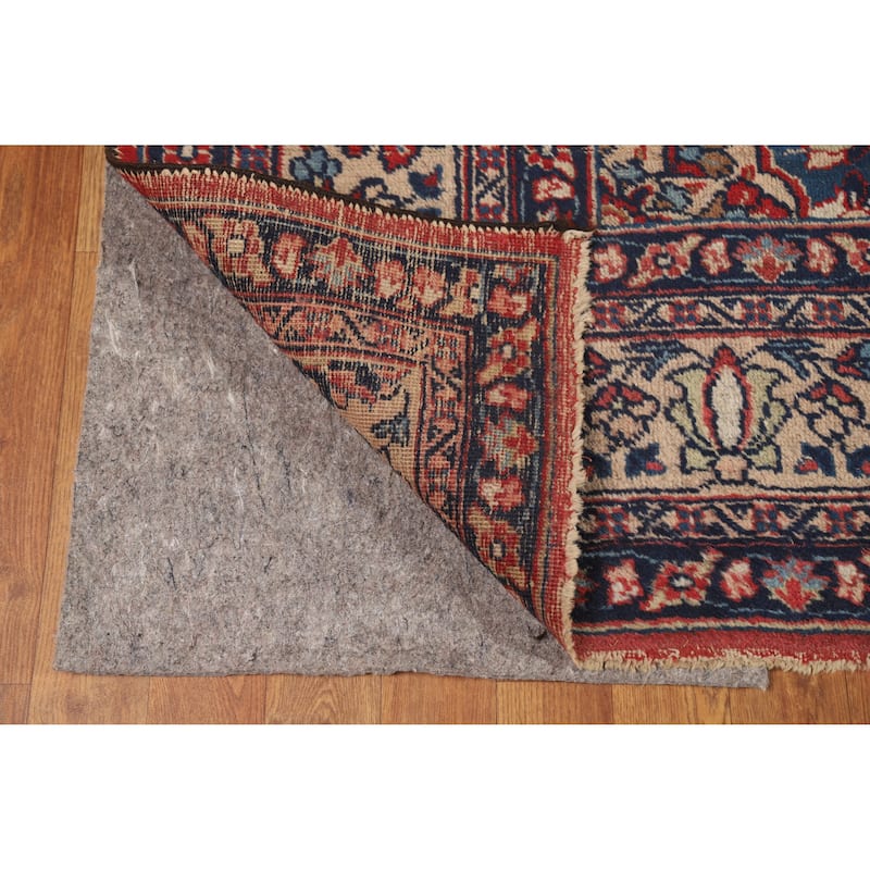 Hand Knotted Oriental 100% Wool Carpet Traditional Floral Pink Tabriz Area Rug - 11' 0'' X 8' 0''