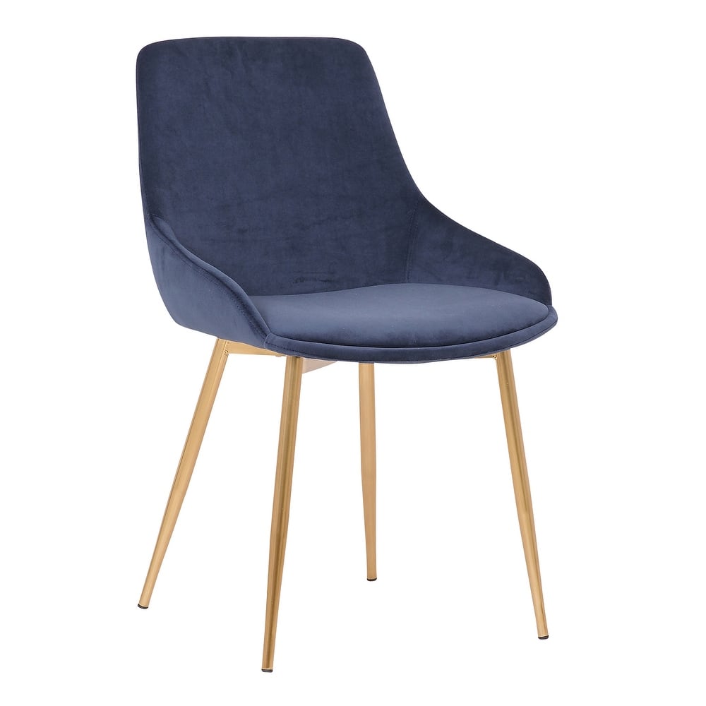 Modern Velvet Upholstered Dining Chair Accent Chair with Metal Legs