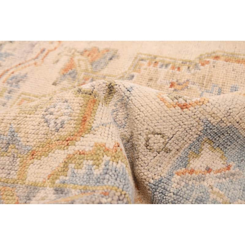 ECARPETGALLERY Hand-knotted Modern Oushak Ivory Wool Rug - 7'3 x 9'10