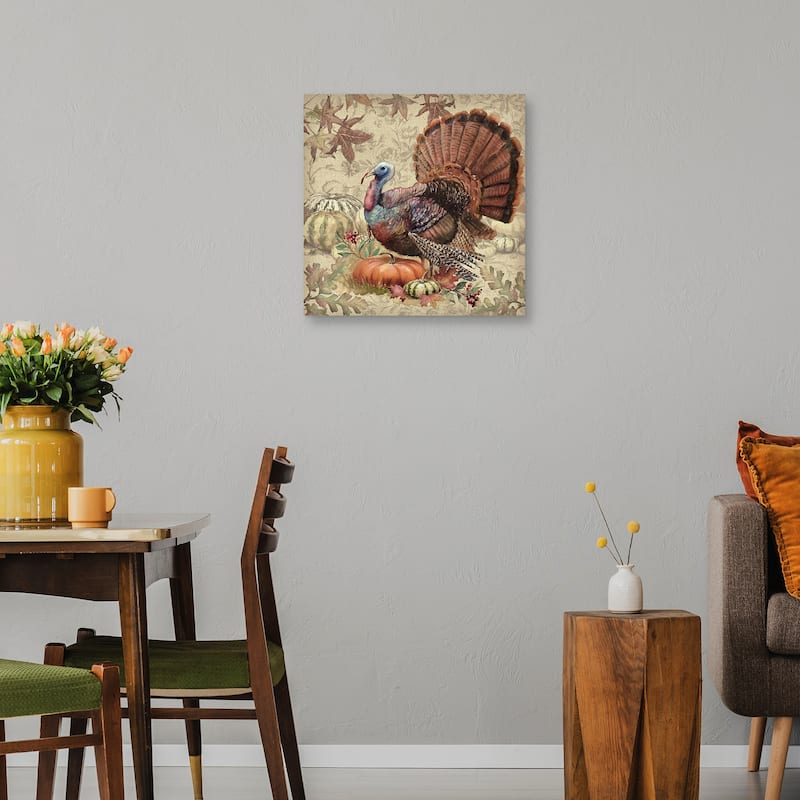 Fall Fowl Turkey by Geoff Allen Canvas Art Print