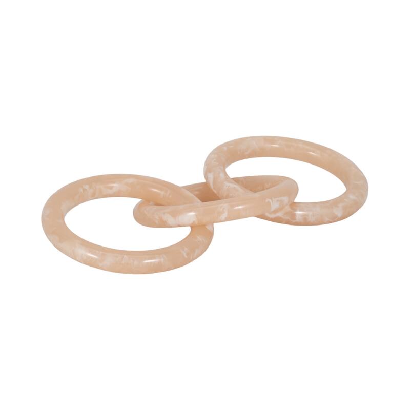 Sagebrook Home Resin 13" Round Tortoise Chain W Brass - 13" x 6" x 2"