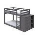 preview thumbnail 8 of 7, Twin over Twin Solid Wood Bunk Bed with Cabinet & Fence