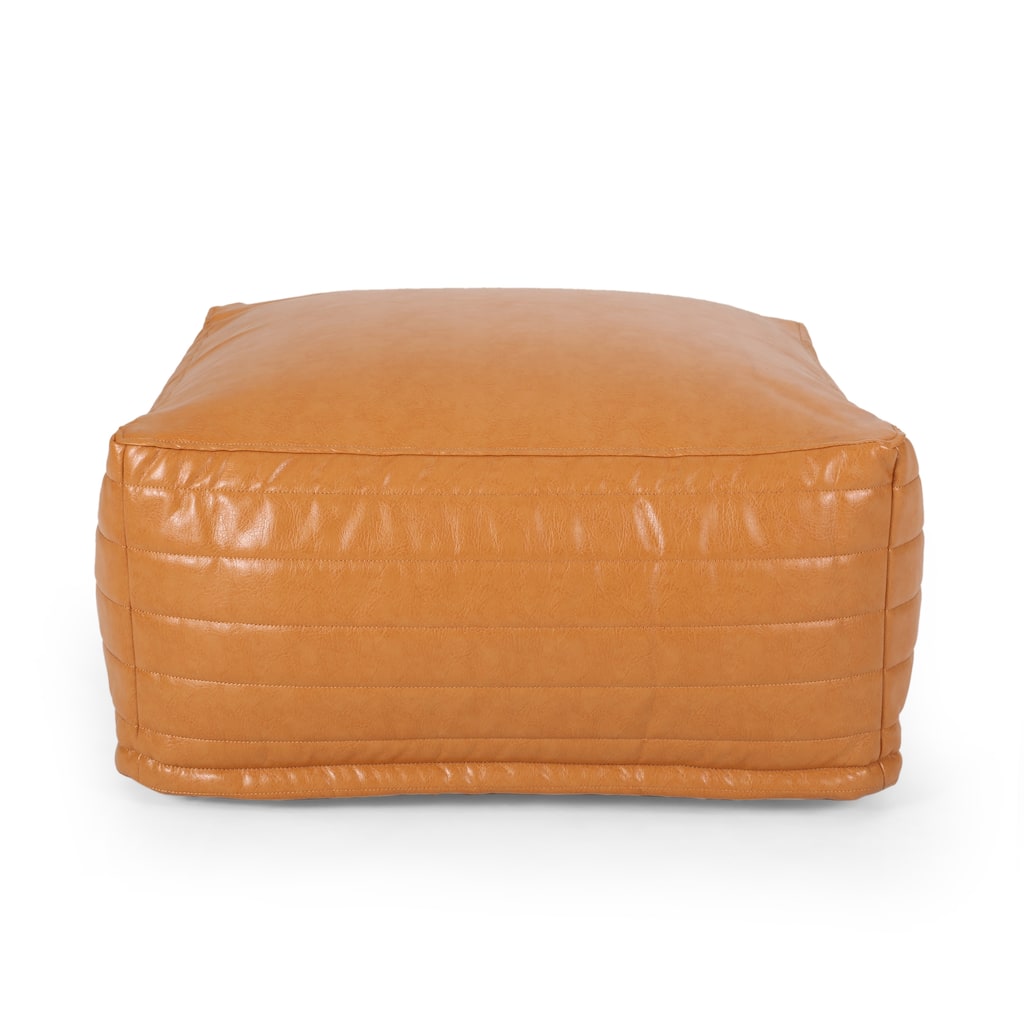 Stylish look Faux Leather Rectangle Pouf Easy to maintain