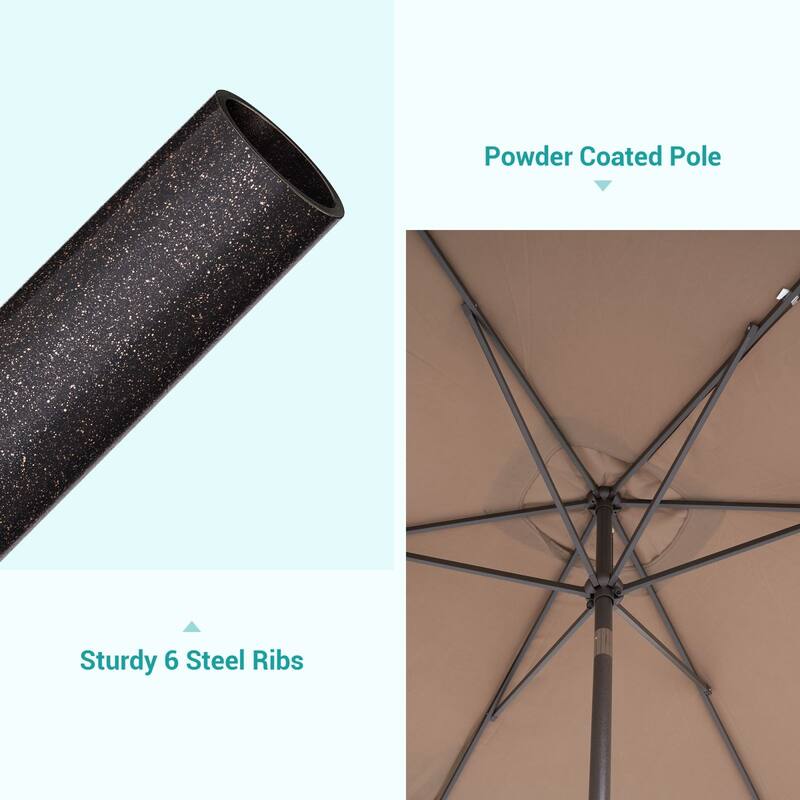 Bonosuki 10 x 6.5ft Patio Rectangular Umbrella with Tilt and Crank