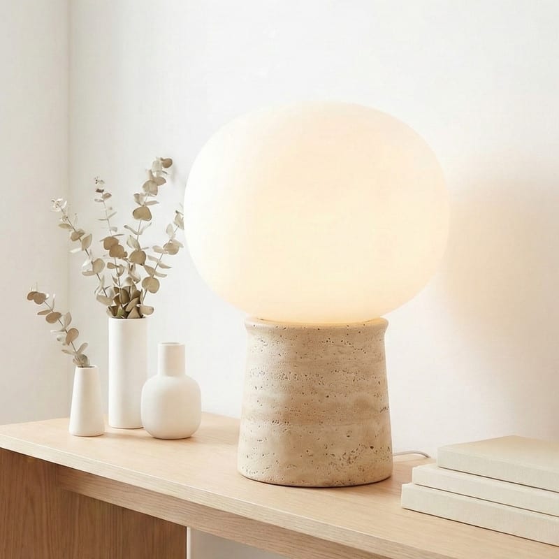 Brightech Neptune 12 in. Mid-Century Modern Gradient Dimmable Integrated LED Bedside Table Lamp