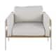 Option White Faux Leather/Natural Wood/White Metal