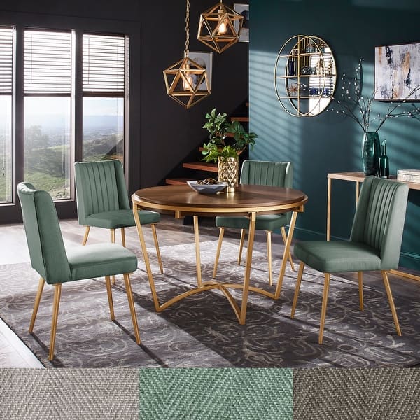 slide 2 of 28, Vanderson Natural Wood and Gold Dining Set by iNSPIRE Q Modern