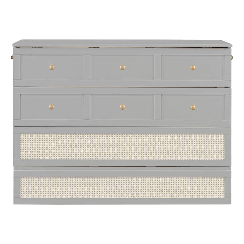Full Size Murphy Bed with Large Drawers For Bedroom