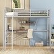 preview thumbnail 14 of 20, Full Size Metal Loft Bed with Desk and Shelf