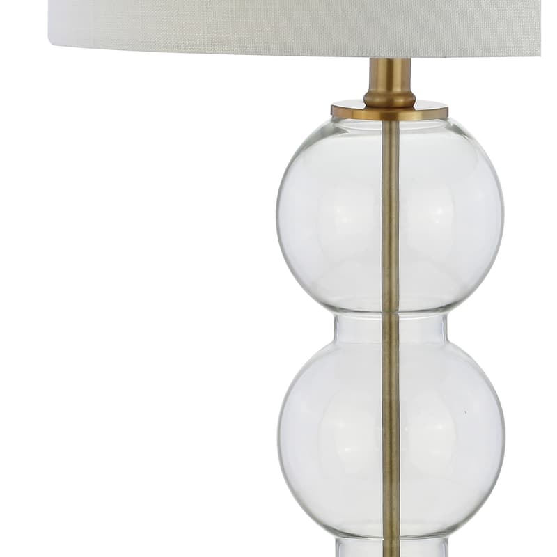 Ella 27" Glass Triple-Sphere LED Table Lamp, Mercury Silver/Chrome (Set of 2) by JONATHAN Y