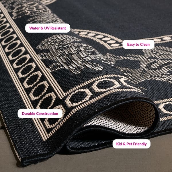 SAFAVIEH Courtyard Amparo Indoor/ Outdoor Waterproof Patio Backyard Rug