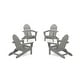 preview thumbnail 1 of 17, POLYWOOD 4-Piece Classic Folding Adirondack Conversation Set Slate Grey