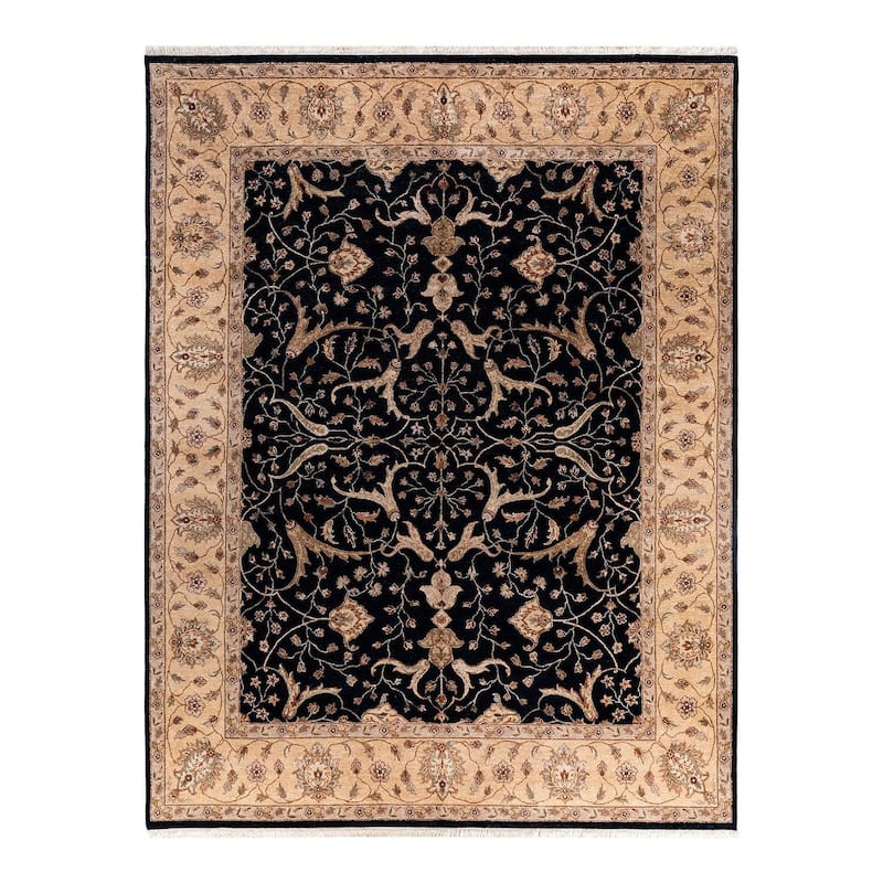Kashan One-of-a-Kind Handmade Area Rug, Black - 9' 2" x 12' 0"