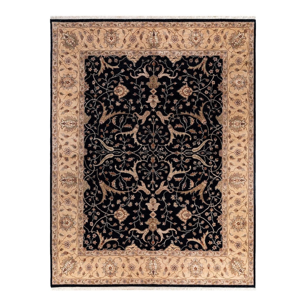 Kashan One-of-a-Kind Handmade Area Rug, Black - 9' 2" x 12' 0"