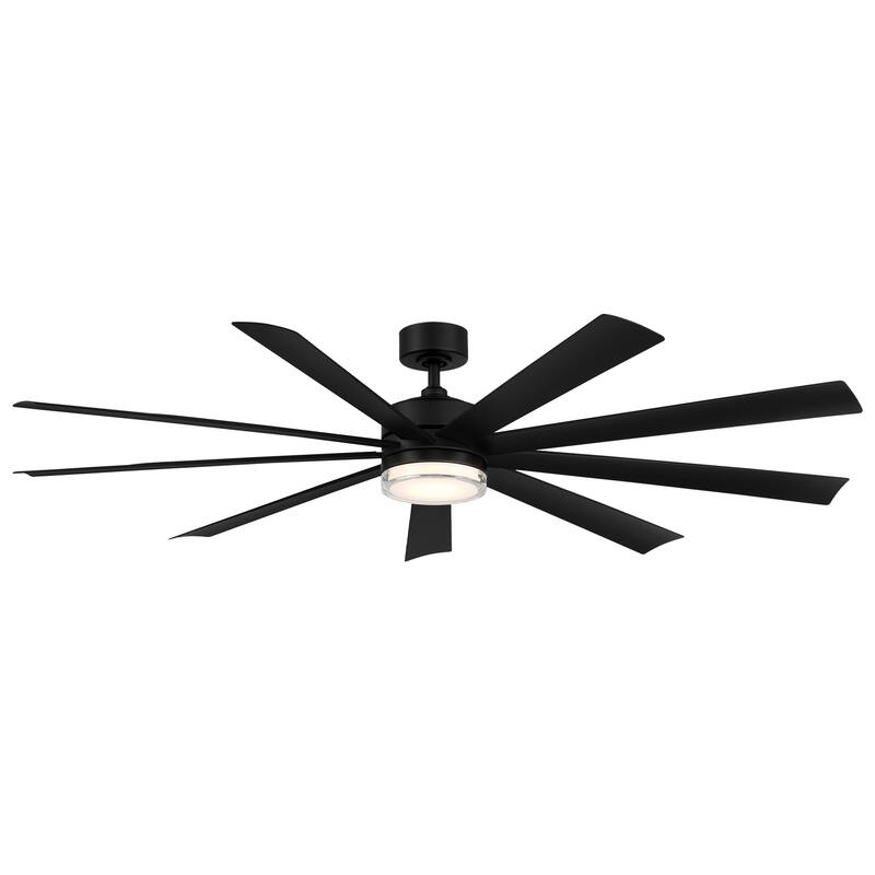 Wynd XL Indoor and Outdoor 9-Blade Smart Ceiling Fan 72in with 3000K LED Light Kit and Remote Control