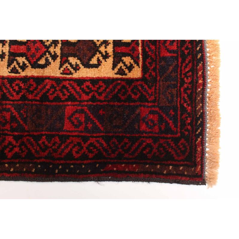 ECARPETGALLERY Hand-knotted Teimani Red Wool Rug - 2'10 x 4'7