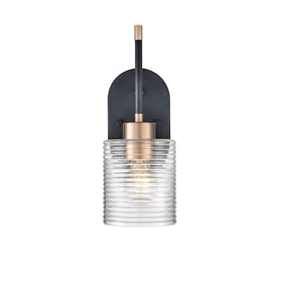 Millennium Lighting Renitta 1 Light Matte Black/Modern Gold Wall Sconce