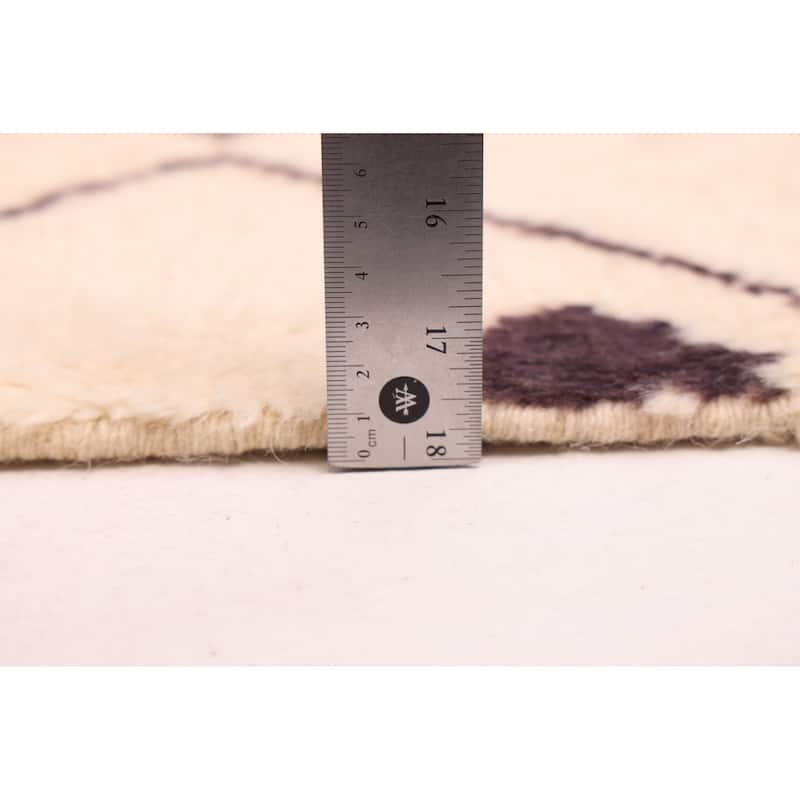 ECARPETGALLERY Hand-knotted Pak Finest Marrakesh Cream Wool Rug - 5'2 x 6'7