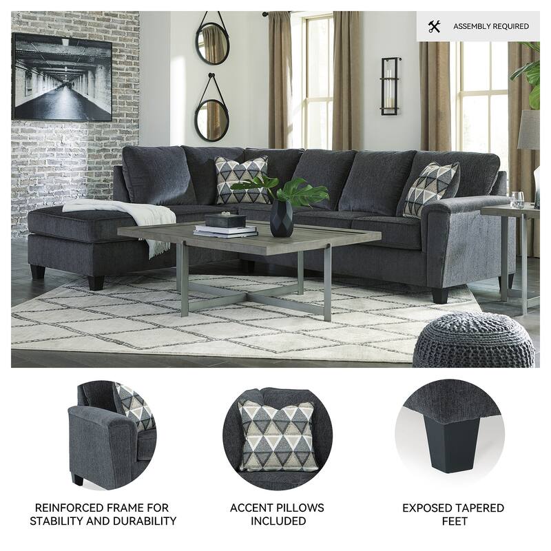 Signature Design by Ashley Abinger 2-Piece Sleeper Sectional with Chaise - 116"W x 91"D x 39"H