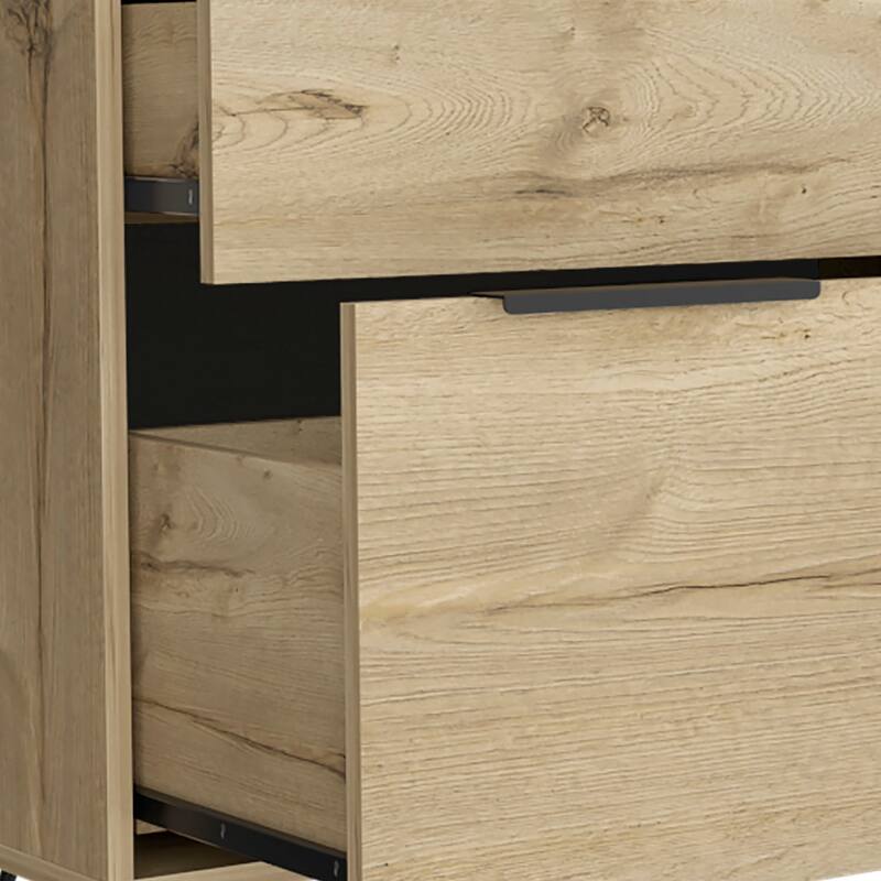 Classic Farmhouse Style Wooden Storage Dresser with Hairpin Legs