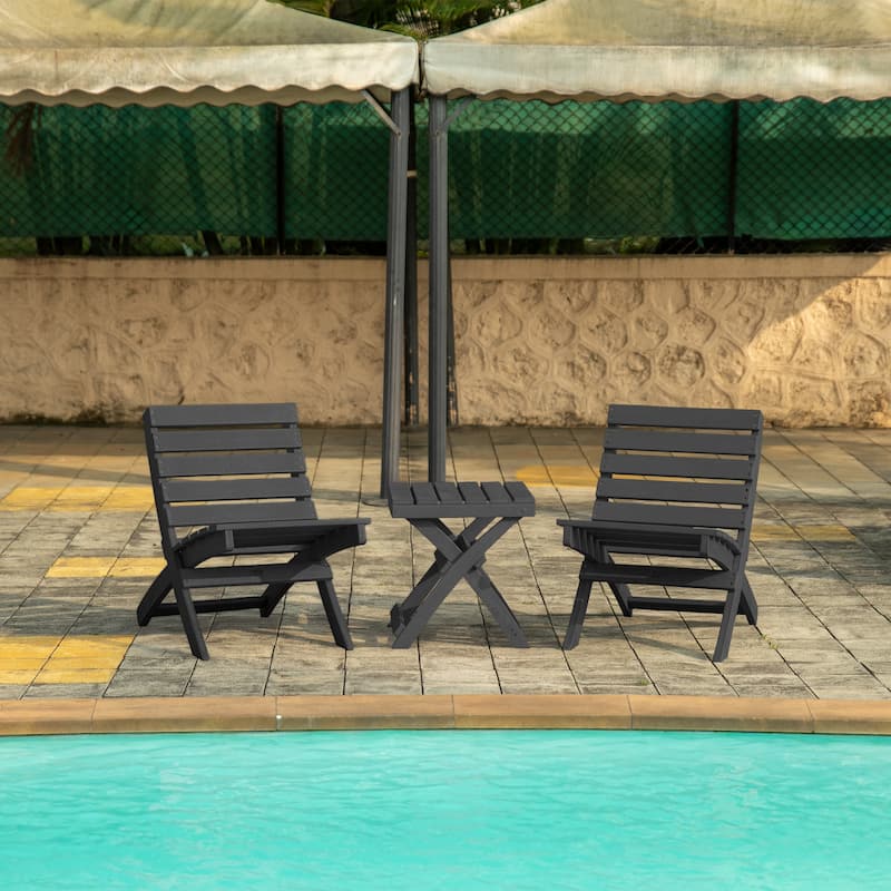 Santorini Fully Assembled All-Weather Recycled HDPE Outdoor Folding Side Table