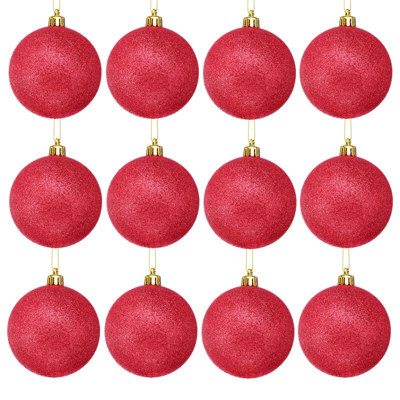 80mm Shatterproof Plastic Glitter Ball Set of 2