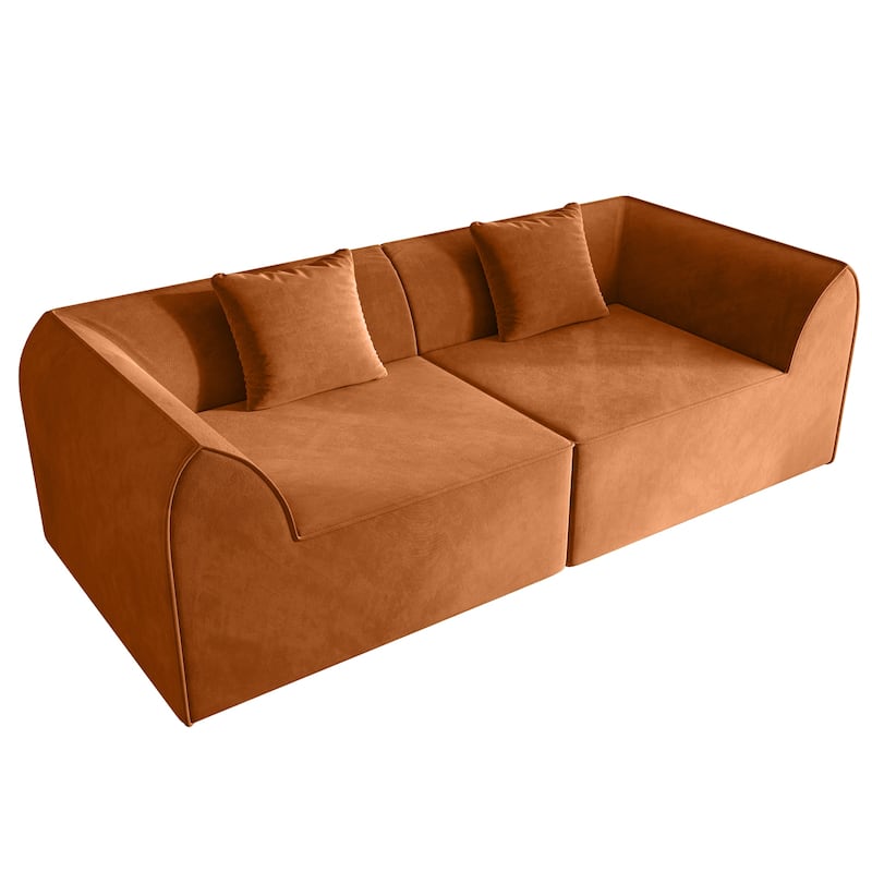 Compressed Memory Foam Sofa with PillowS, 2-Seater Lounger Daybed