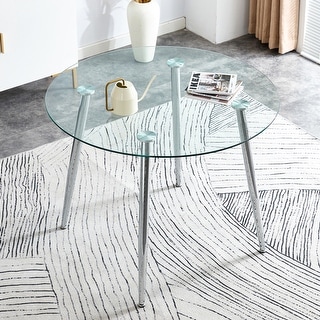 Tempered Glass Top Round Dining Table - Bed Bath & Beyond - 40329401