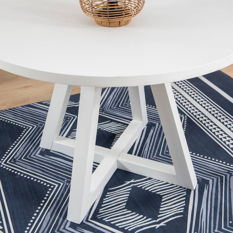 Catron White Round Dining Table