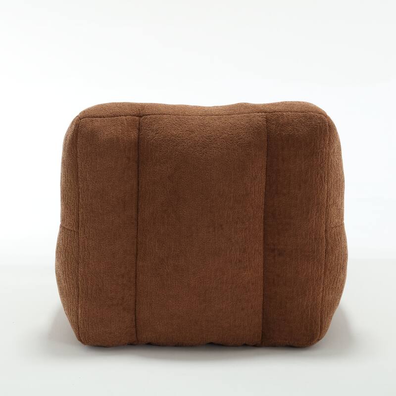 Fluffy Bean Bag Chair with Memory Foam and Ottoman, Super Soft Velvet Bean Bag for Adults & Kids, Comfortable Lazy Sofa