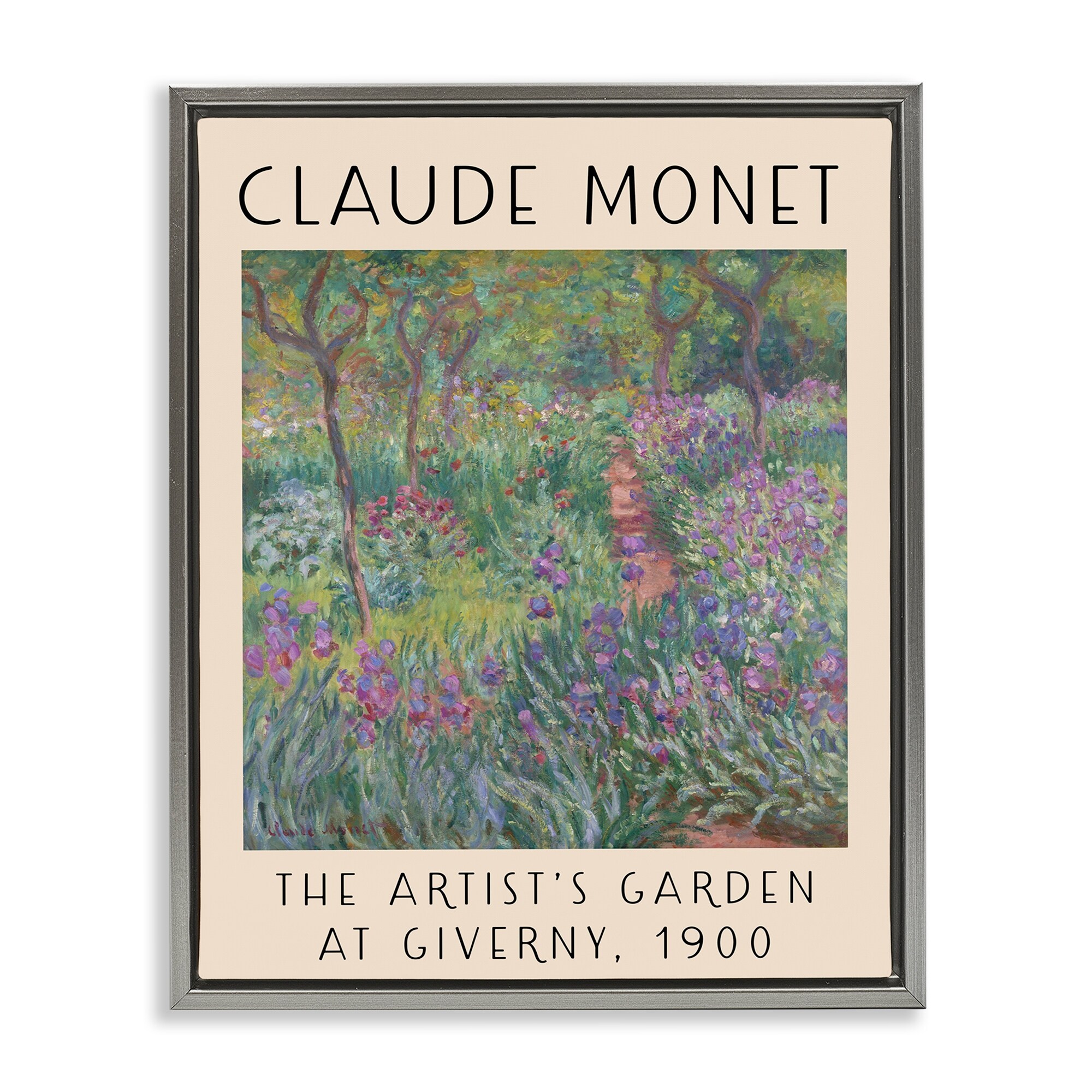 Stupell Classic Garden by Monet Framed Floater Canvas Wall Art Design By Daphne Polselli