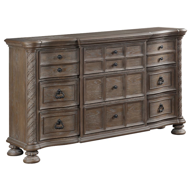 Emmett Traditional Wood 9-drawer Dresser Walnut - Dresser (Walnut)