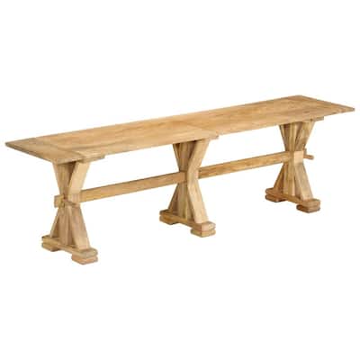 vidaXL Bench 63"x13.8"x17.7" Solid Wood Mango - 63" x 13.8" x 17.7"